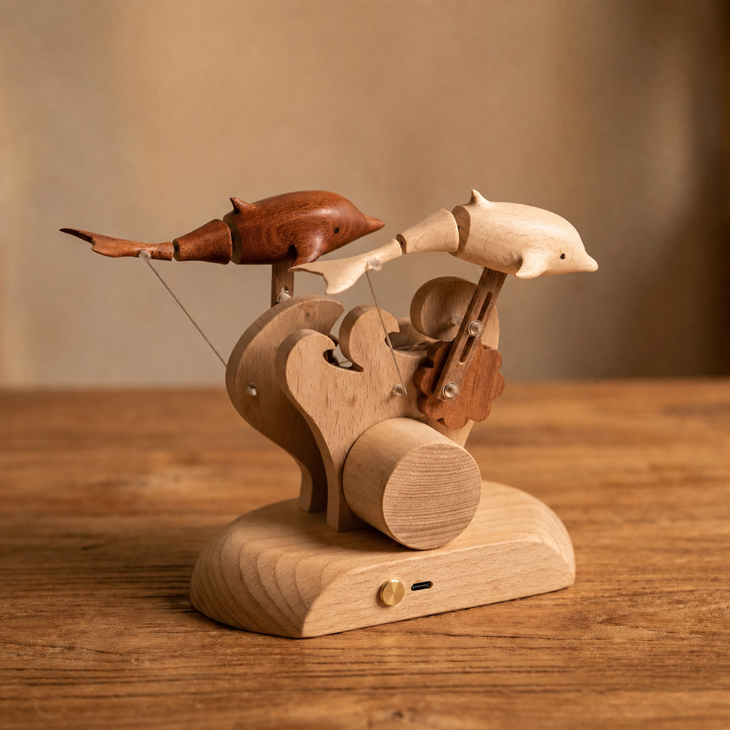 WoodlandGoods Dolphin Automaton | Warm studio display