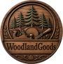 WoodlandGoods carved wooden badge logo